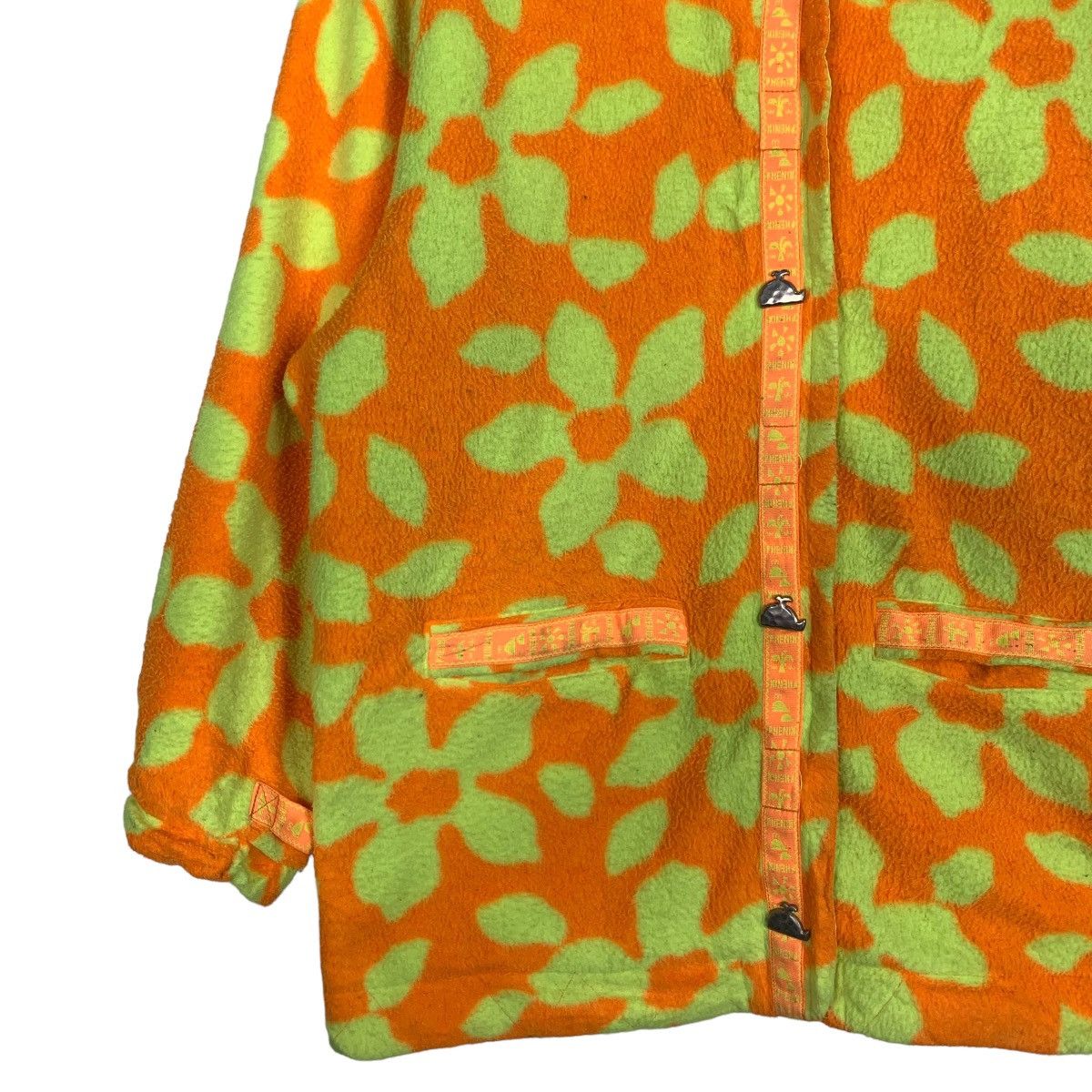 Phenix PHENIX Fullprint Orange Fleece Snap Button Jacket #0078-C5 Size M / US 6-8 / IT 42-44 - 4 Thumbnail