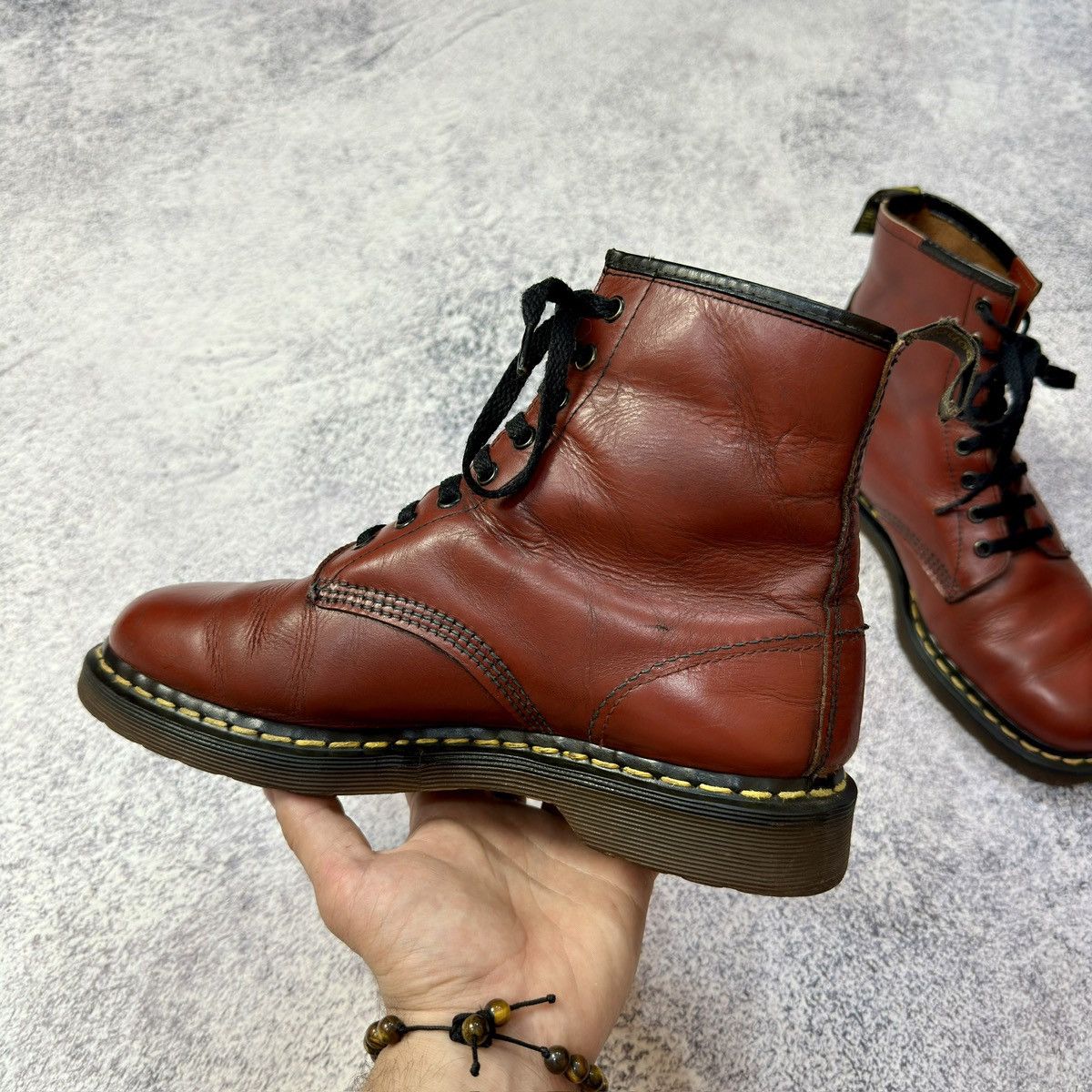 Dr. Martens × Vintage Rare Vintage Dr. Martens 1460 Cherry Red US9 UK8 27cm Size US 9 / EU 42 - 6 Thumbnail