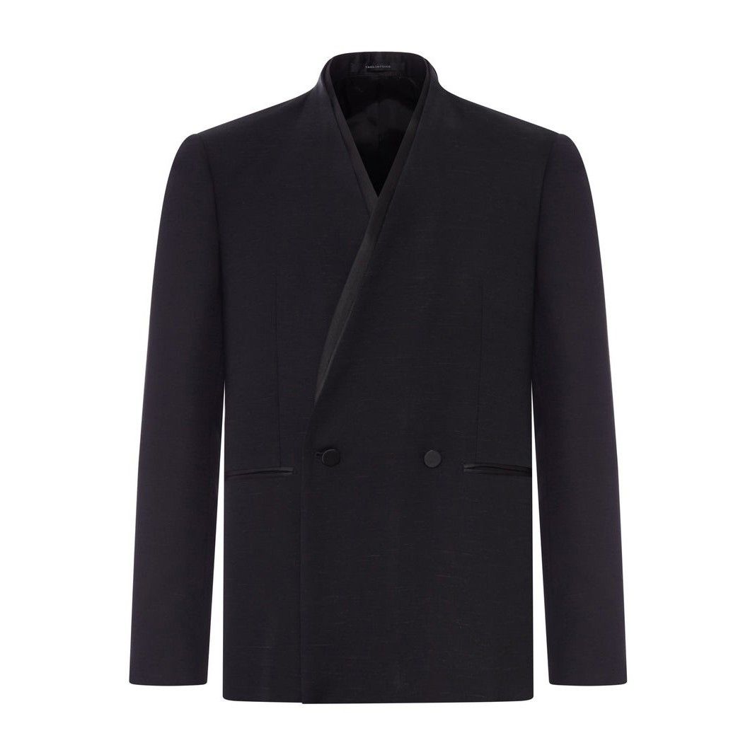 Tagliatore TAGLIATORE Double Breasted Black Shawl Lapel Blazer Jacket N Size US L / EU 52-54 / 3 - 1 Thumbnail