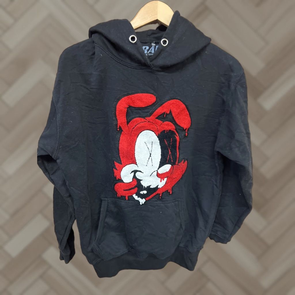 Vintage Raw Pullover Hooded Sweatshirt Mens Black Size S Small Size US S / EU 44-46 / 1 - 1 Thumbnail