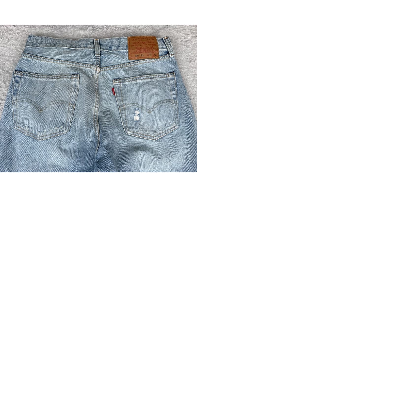 Levi's VINTAGE Levis Jeans 501 Button Fly Denim 32x32 Blue Mens Regular Straight Distressed 90s Retro 501 Series Size US 32 / EU 48 - 11 Thumbnail