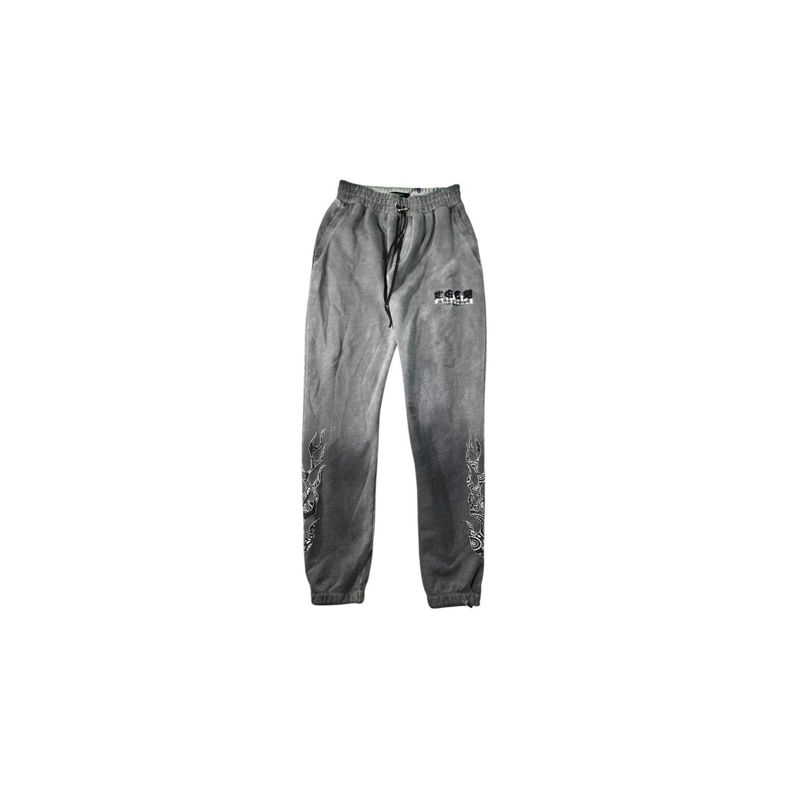 Amiri Amiri "TGCW Flames" Grey & Black Sweats Size US 34 / EU 50 - 1 Thumbnail