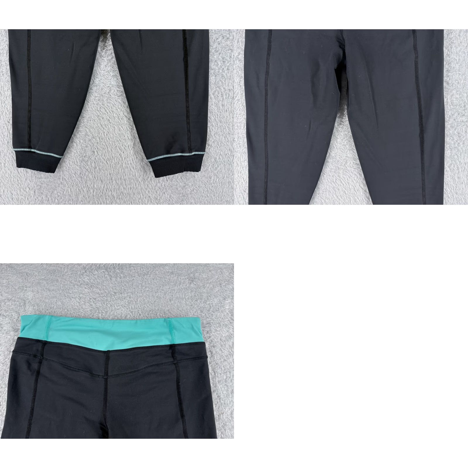 Lululemon Lululemon Wunder Under Pants Womens 4 Black Teal Cropped Tapered Zip Pocket Yoga Run Gym Activewear PM Size 27" / US 4 / IT 40 - 9 Thumbnail