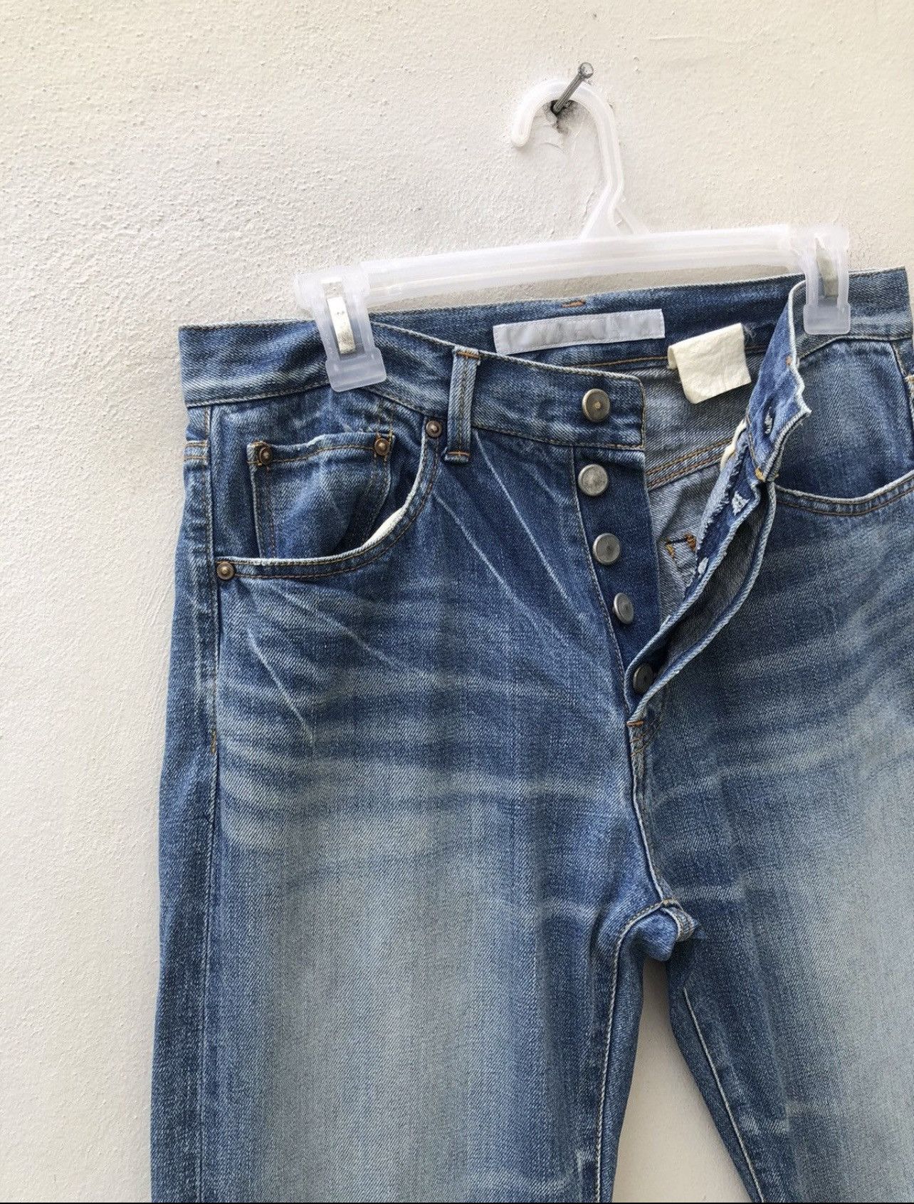 YAECA YEACA Japan Faded Blue Denim Selvedge Jeans Size US 30 / EU 46 - 7 Thumbnail
