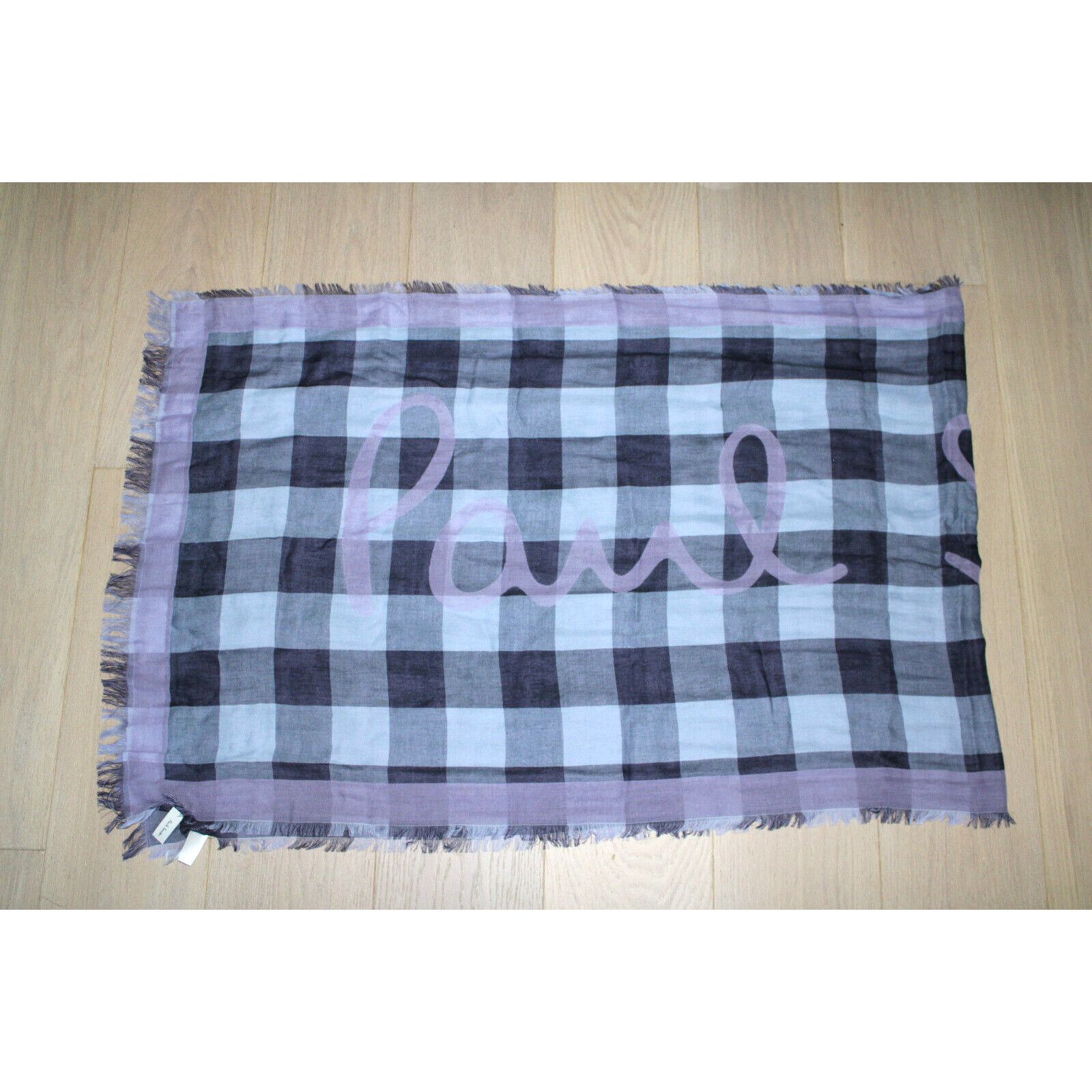 Paul Smith New PAUL SMITH Scarf Shawl Cotton Plaid Logo 26" x 80" Italy Size ONE SIZE - 2 Thumbnail