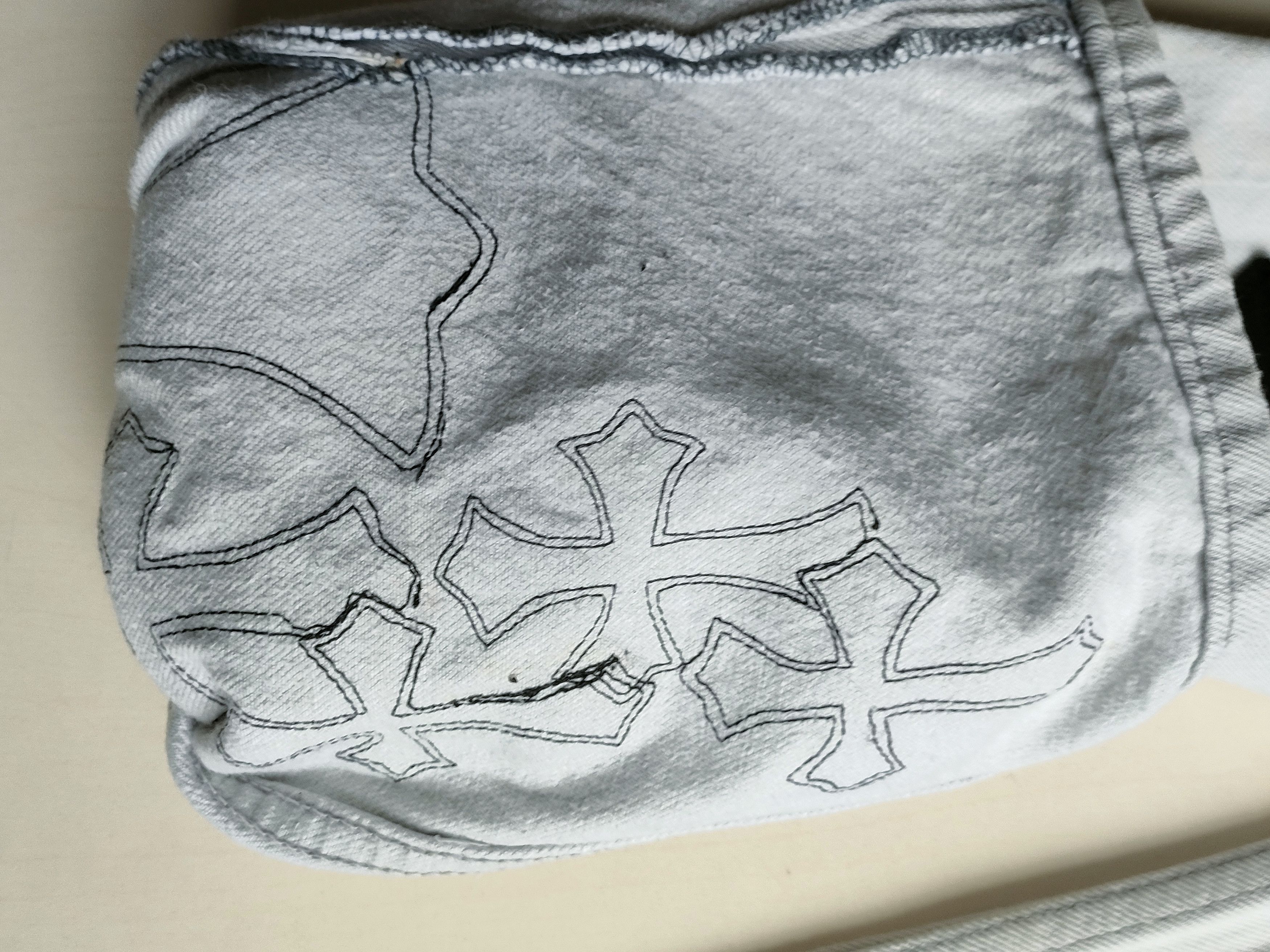 Chrome Hearts Chrome Hearts Silver Cross Patches Light Gray Jeans Size 27" / US 4 / IT 40 - 13 Thumbnail
