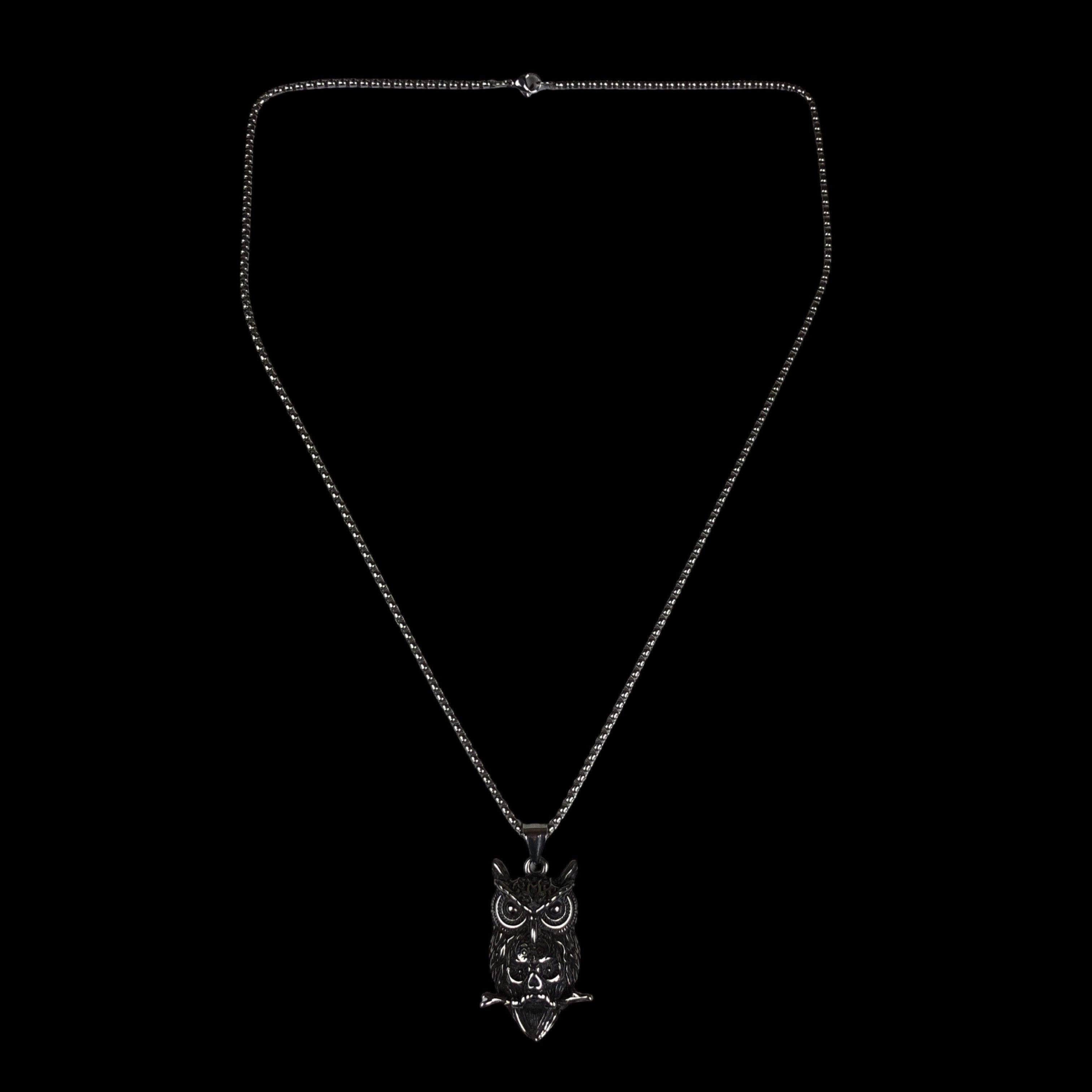 Jewelry Stainless Steel Owl Gothic Necklace Punk Emo Y2K Size ONE SIZE - 2 Thumbnail