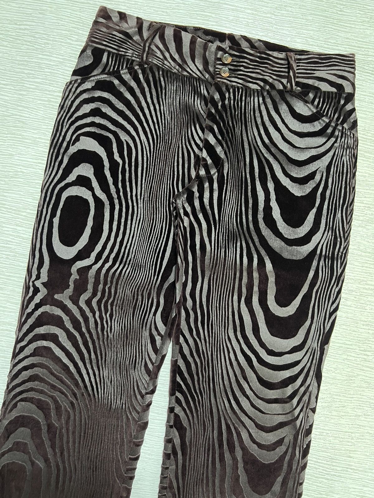 Dolce & Gabbana Dolce & Gabbana - Wood Pattern Allover Print Velvet Trouser Size US 30 / EU 46 - 5 Thumbnail