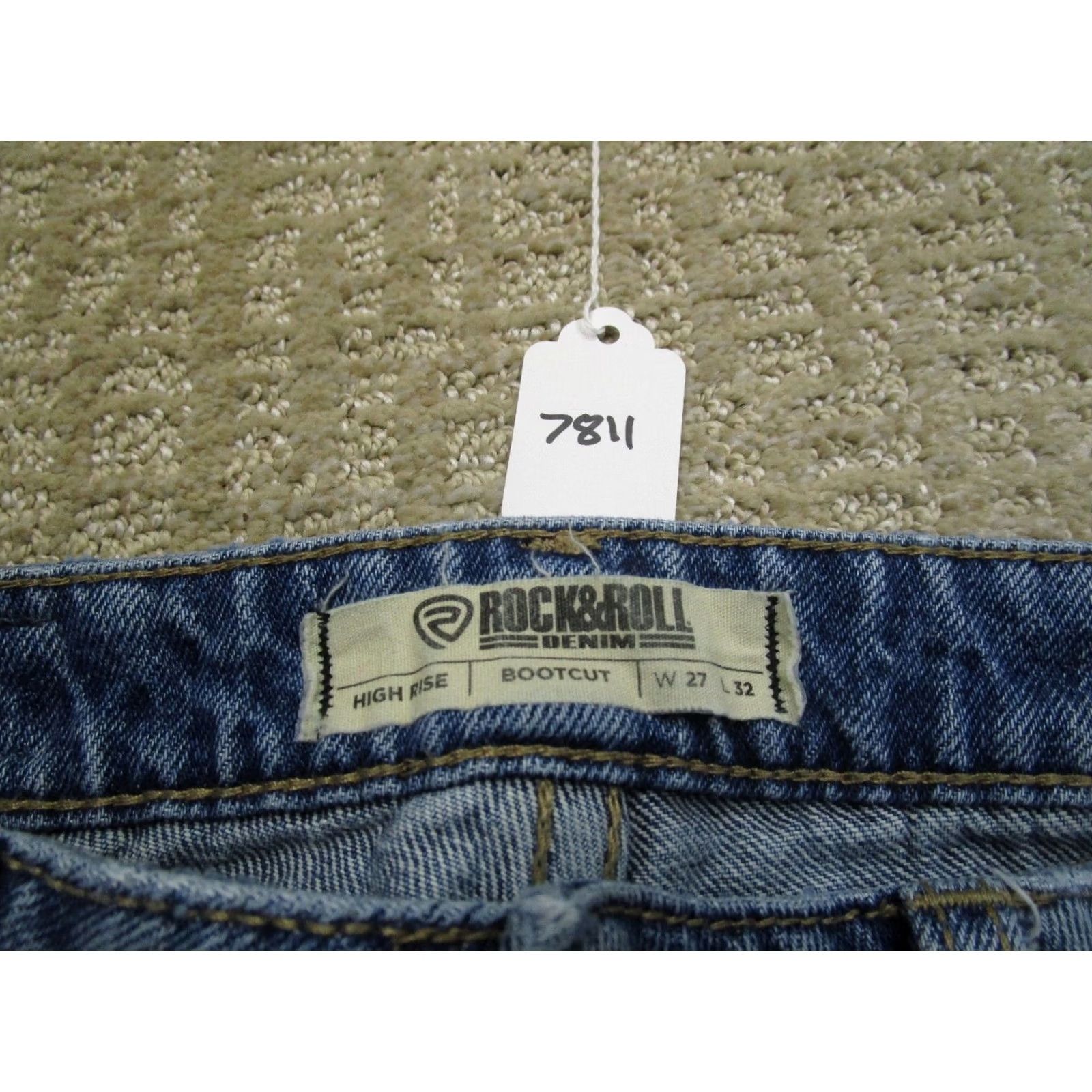 Vintage Rock And Roll Cowgirl Jeans Women 27x32 Blue High Rise Bootcut Denim Pants Light Wash Comfortable Pockets Logo 5-Pocket Size 27" / US 4 / IT 40 - 8 Thumbnail