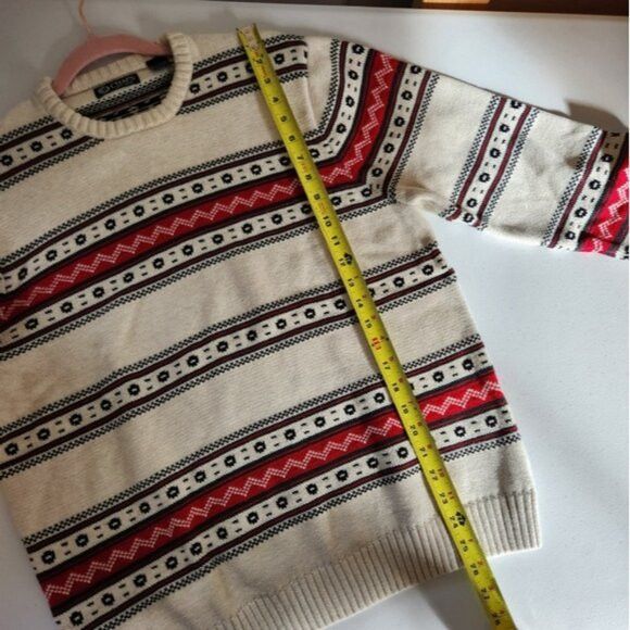 Chaps Chaps Logan Men’s Large Chunky Knit Winter Sweater Red White Size US L / EU 52-54 / 3 - 3 Thumbnail