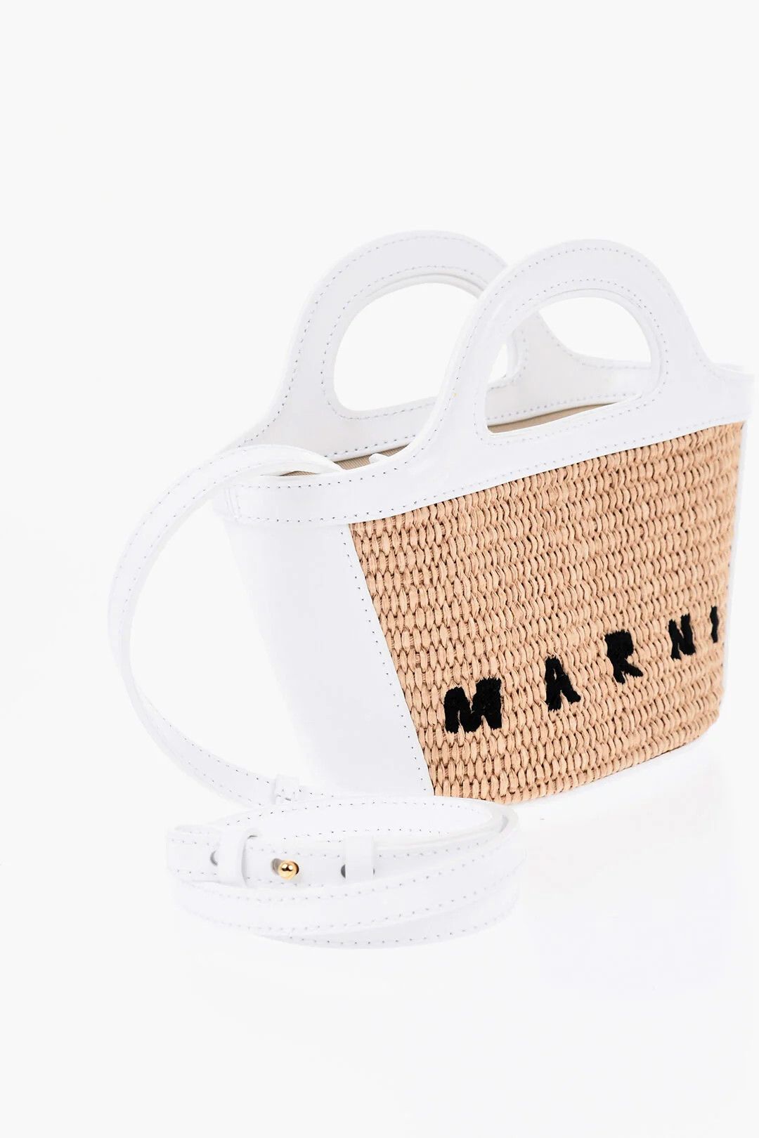 Marni og1mm0326 Size: OS / Raffia and Leather Mini Handbag White Size ONE SIZE - 3 Thumbnail