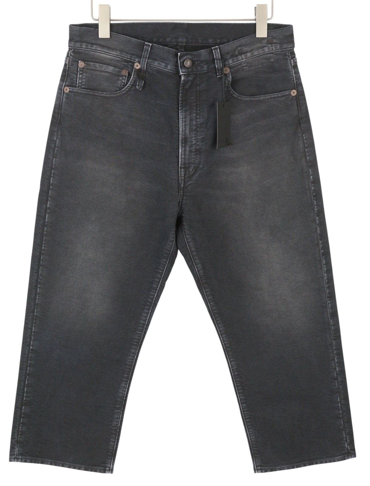 R13 X-BF 29 Black Garment Dyed Moleskin Faded Ankle FW25 86628 Size 29" - 1 Thumbnail