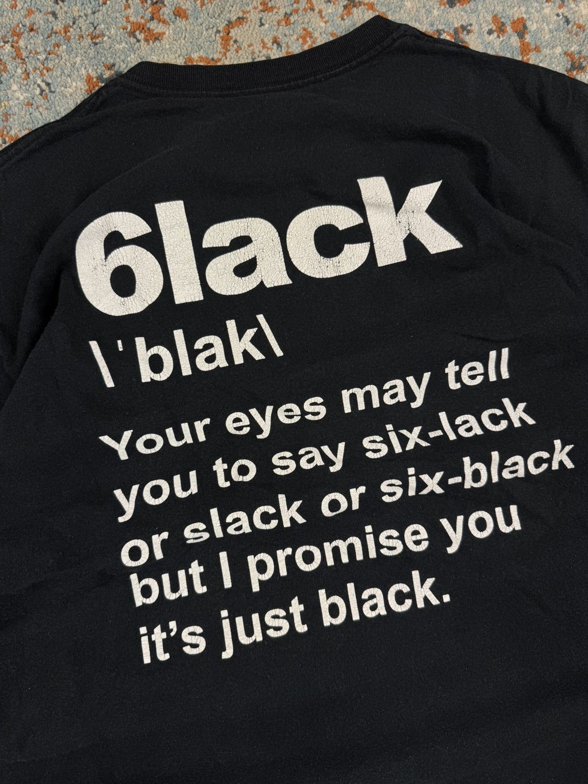Rap Tees × Vintage Vintage 6lack still pronounced black merch graphic rap tee Size US L / EU 52-54 / 3 - 7 Thumbnail
