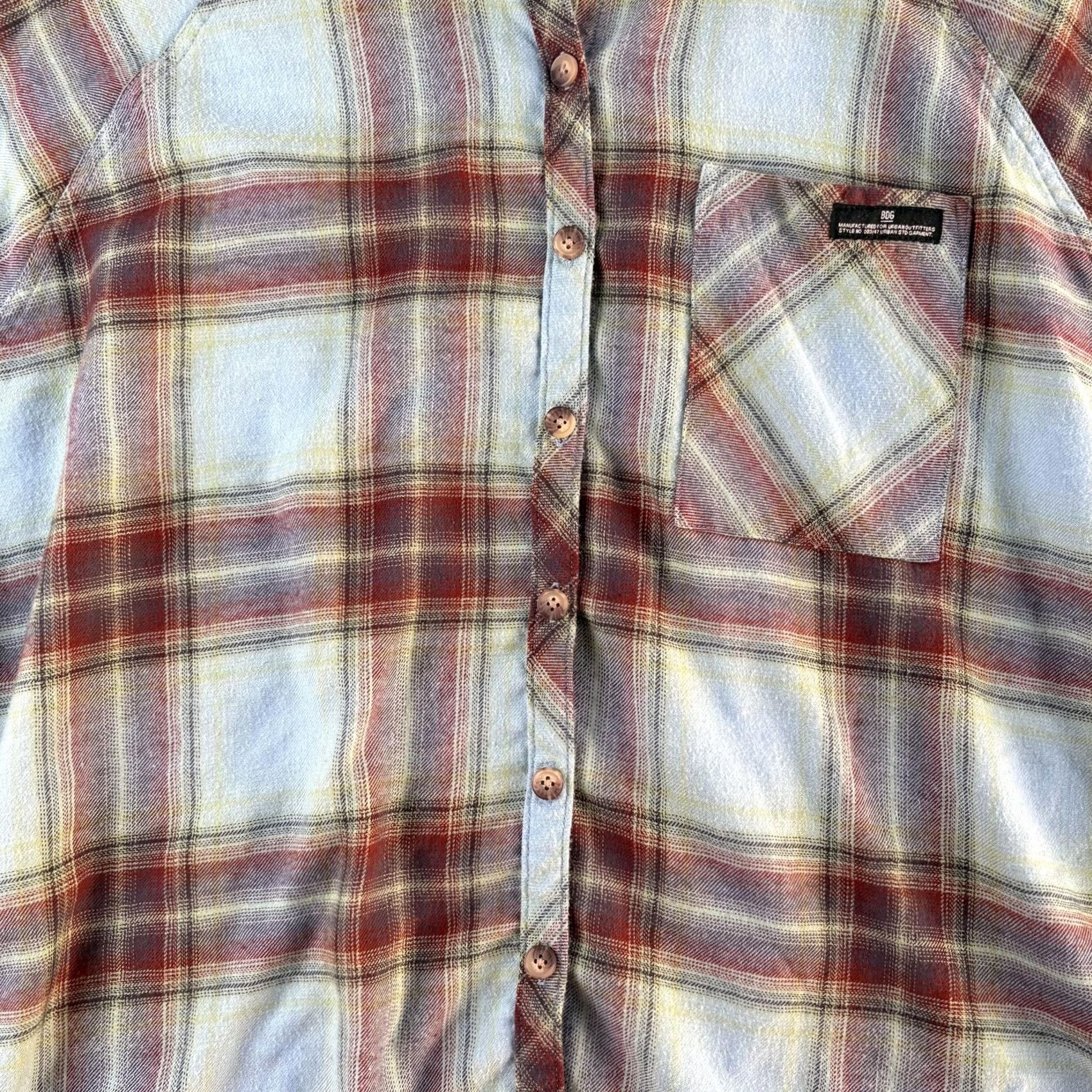 Bdg BDG Shirt Womens Medium Blue Plaid Flannel Long Sleeve Button Oversized Size M / US 6-8 / IT 42-44 - 3 Thumbnail