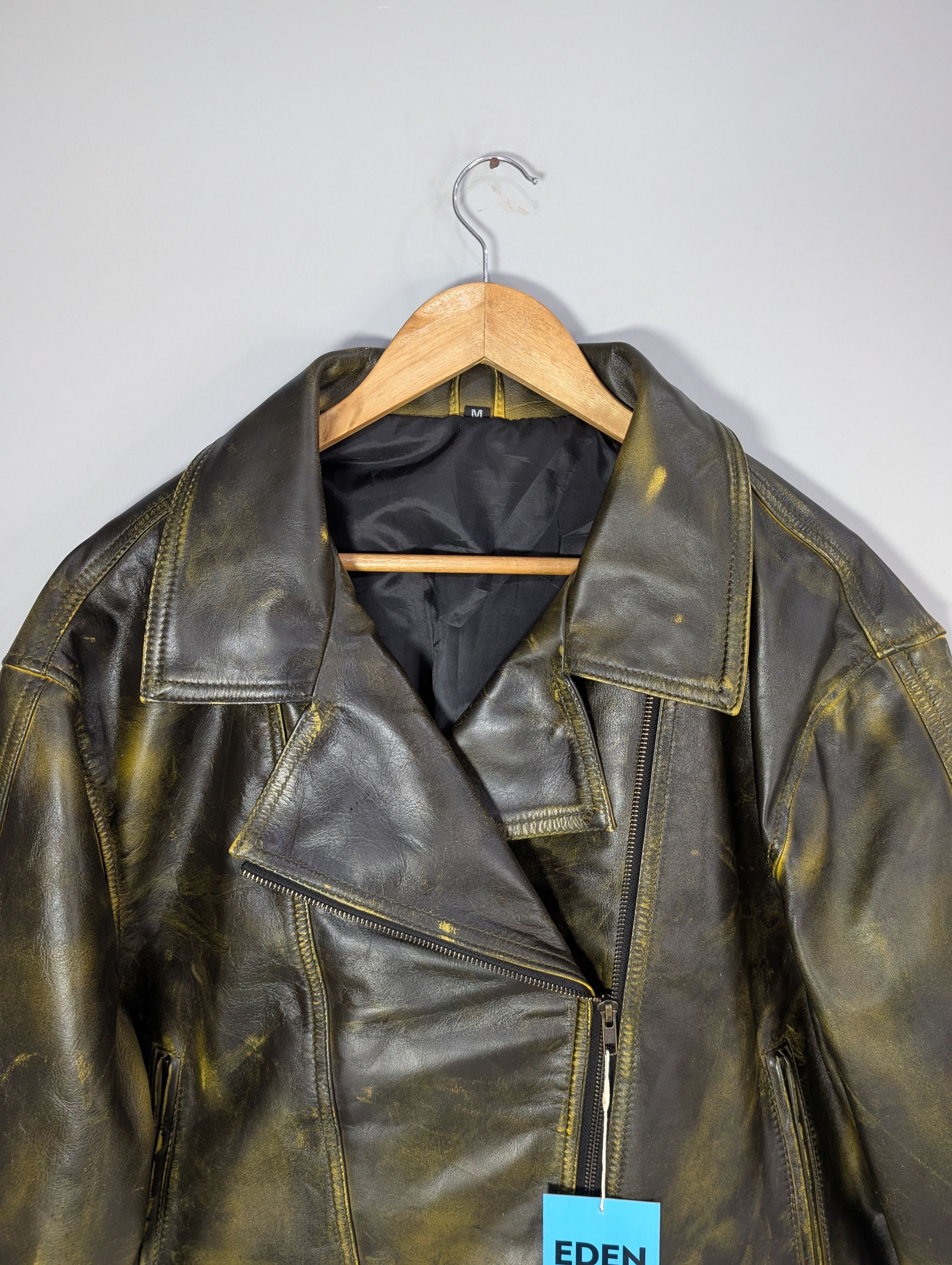 Vintage Oversized Vintage 90s Leather Jacket Retro Size M / US 6-8 / IT 42-44 - 3 Thumbnail
