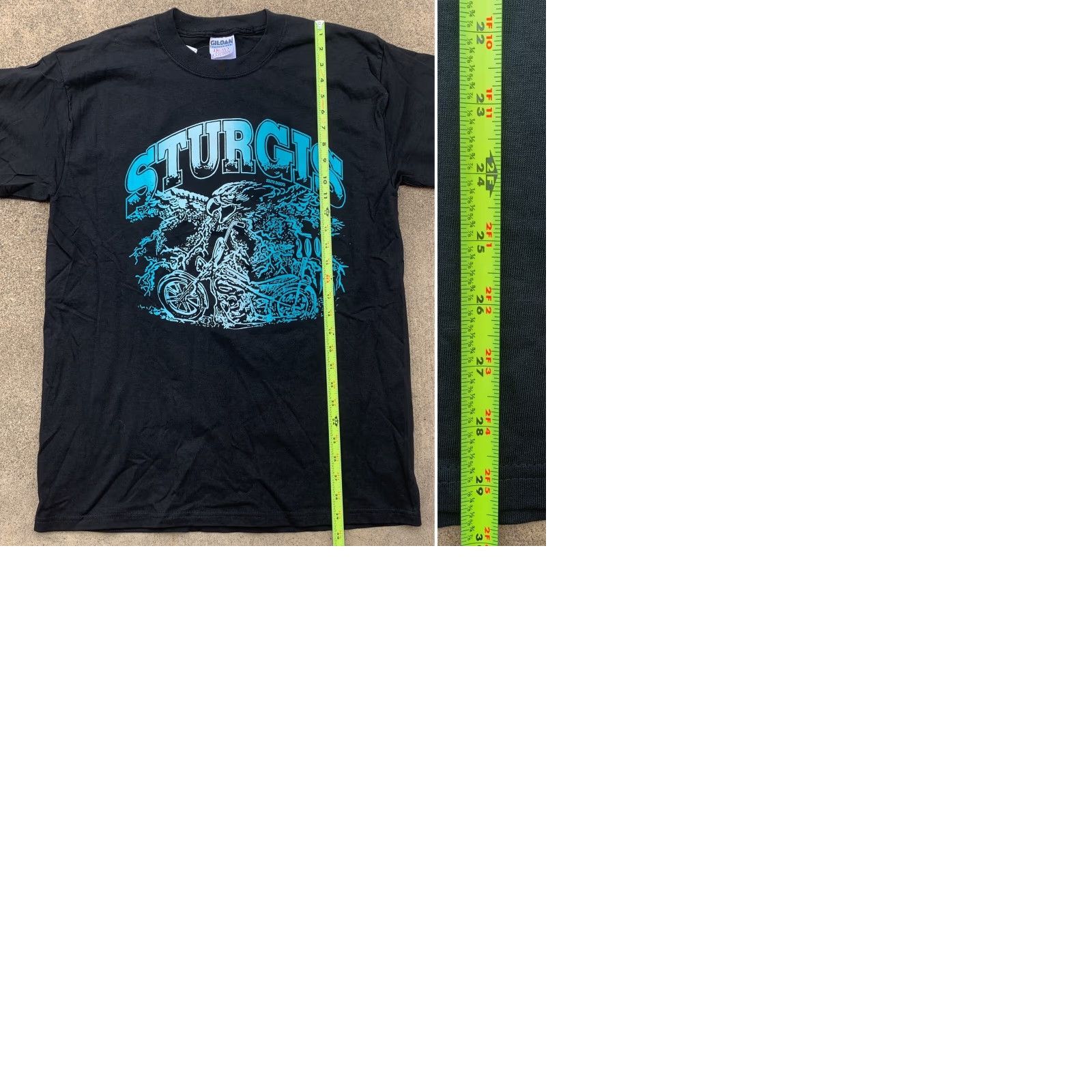 Gildan VINTAGE Sturgis South Dakota 2001 Black Hills Rally T Shirt L Men's Graphic Print Crew Neck Short Sleeve Cotton Gildan Dinosaur? Size US L / EU 52-54 / 3 - 9 Thumbnail