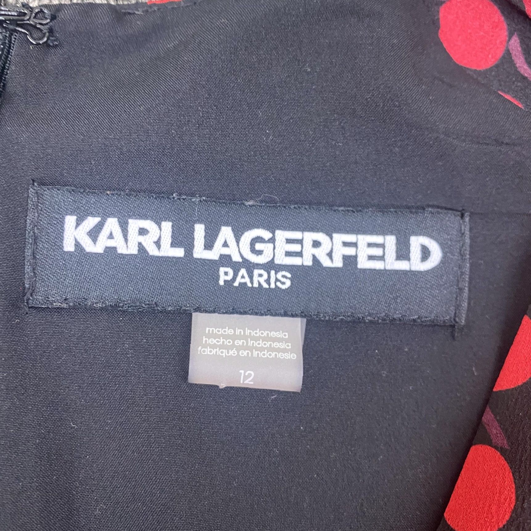 Karl Lagerfeld Karl Lagerfeld Paris Dress Womens 12 Red Polka Dot Belted Ruffle Midi Fit Flare Dress Size XL / US 12-14 / IT 48-50 - 4 Thumbnail