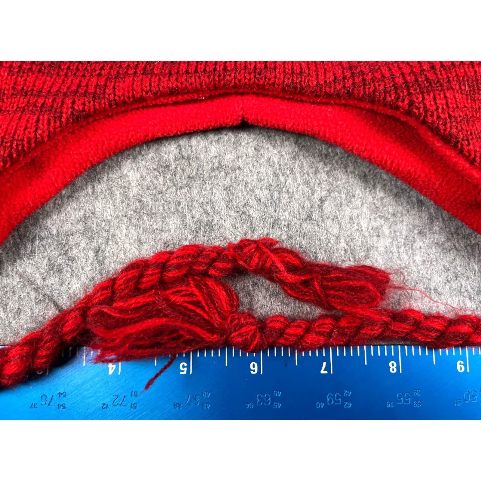 Vintage Dr. Seuss Thing 1 Beanie Hat Adult One Size Blue Red Acrylic Ear Flap Toque Tassel Size ONE SIZE - 2 Thumbnail