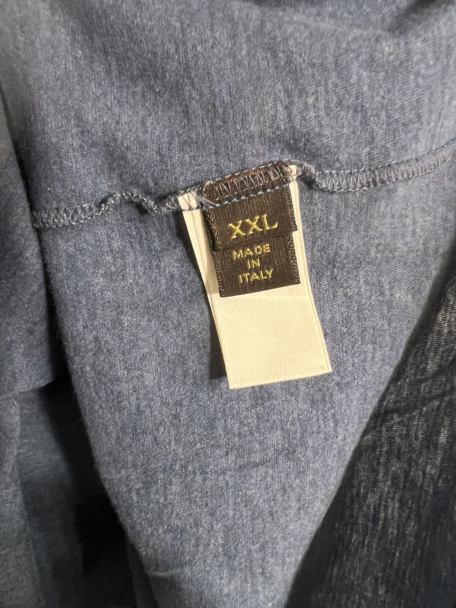 Louis Vuitton LOUIS VUITTON V-Neck Polo Shirt Short Sleeve Pocket Blue XXL Size US L / EU 52-54 / 3 - 3 Thumbnail
