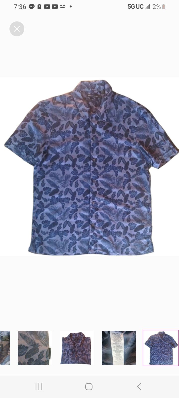 French Connection FRENCH CONNECTION HAWALIAN LEAF Shirt Size US M / EU 48-50 / 2 - 7 Thumbnail