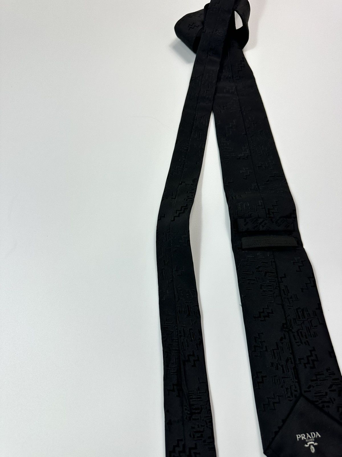 Prada Prada Monogram Tie Silk Size ONE SIZE - 10 Thumbnail