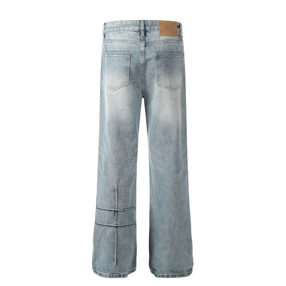 Japanese Brand × Jean Men's punk street washed stitched flared jeans y2k Size US 34 / EU 50 - 2 Thumbnail