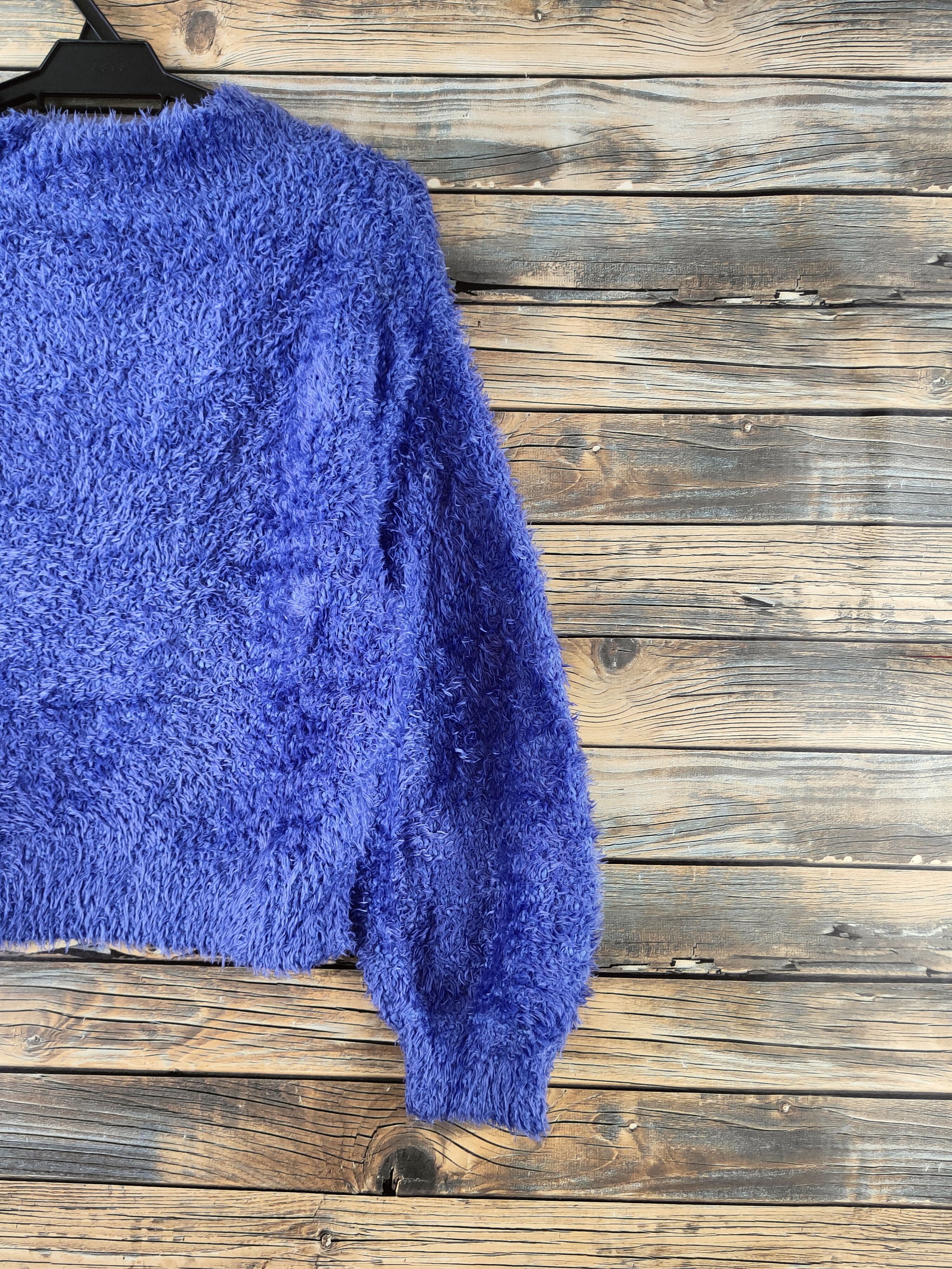 Japanese Brand DL Earth Music&Ecology Purple Fur Mohair Knitwear #46-999 Size L / US 10 / IT 46 - 9 Thumbnail