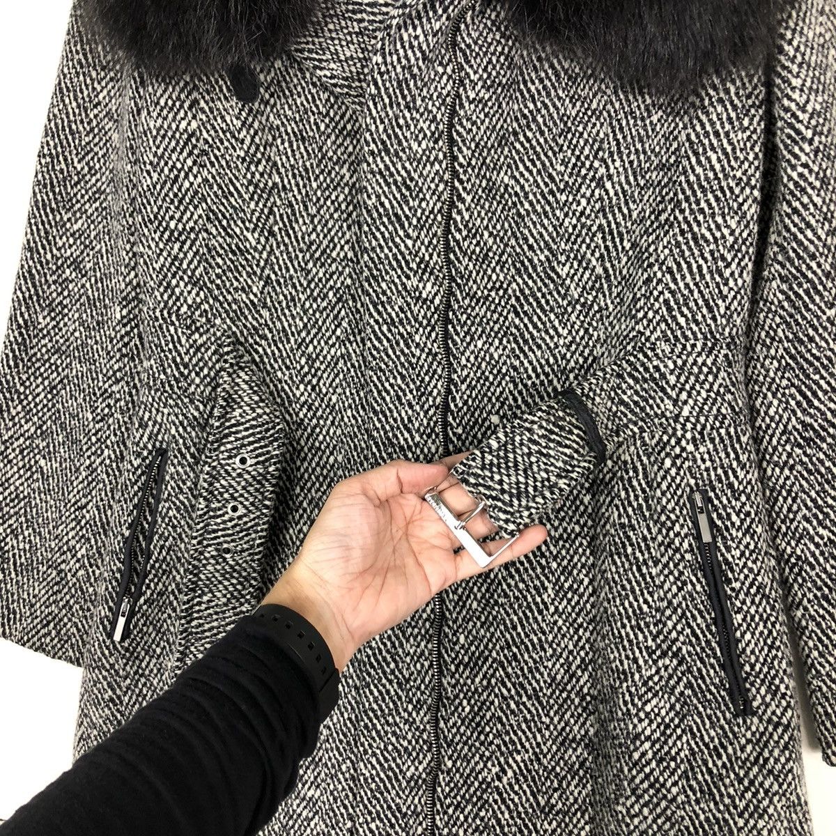 Vintage 🔥VINTAGE LONG JACKET WOOL SPORTMAX ITALY MINK FUR COLLAR Size M / US 6-8 / IT 42-44 - 21 Thumbnail