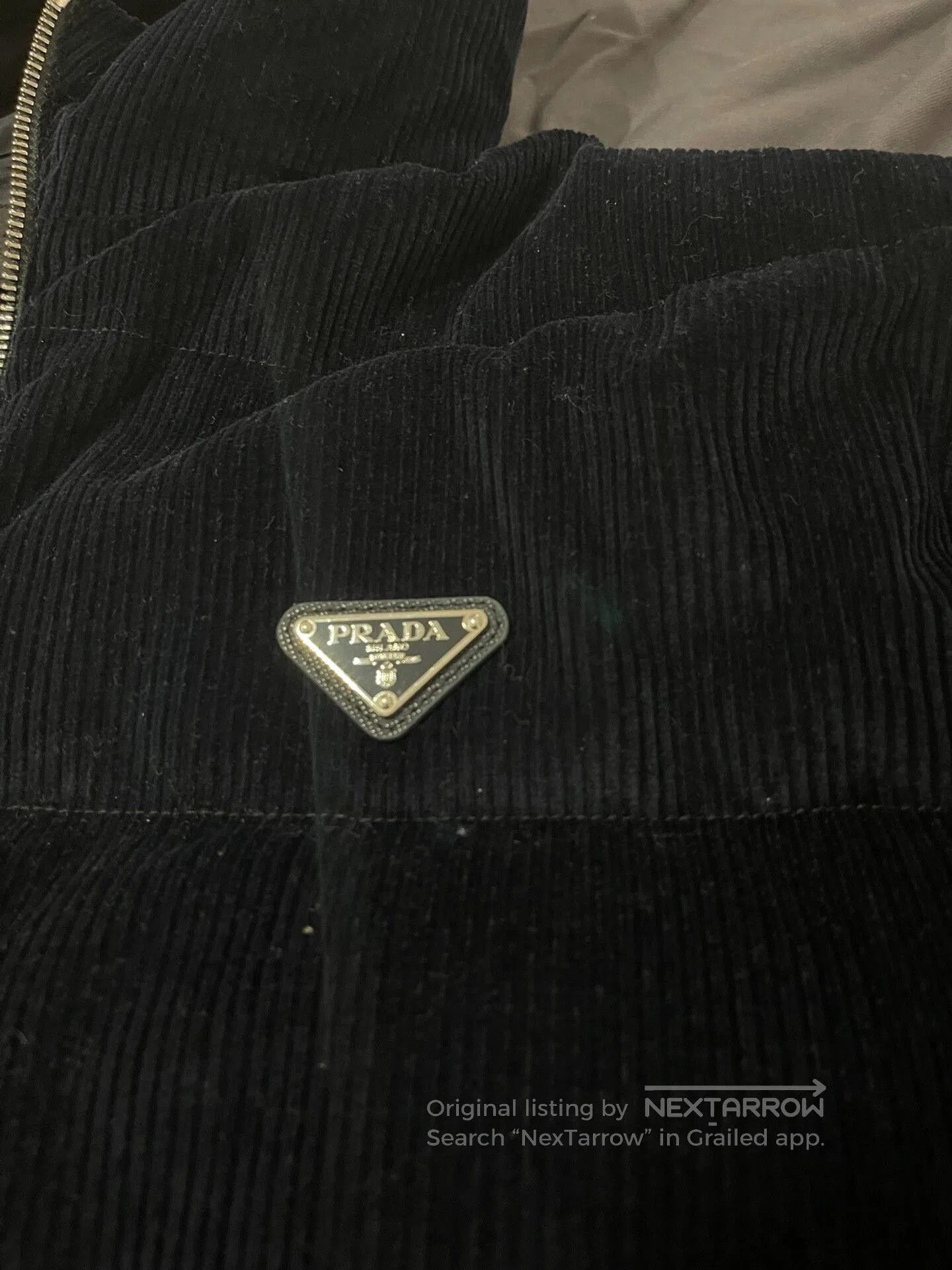 Prada prada corduroy down jacket in navy blue. Size US XXL / EU 58 / 5 - 2 Thumbnail