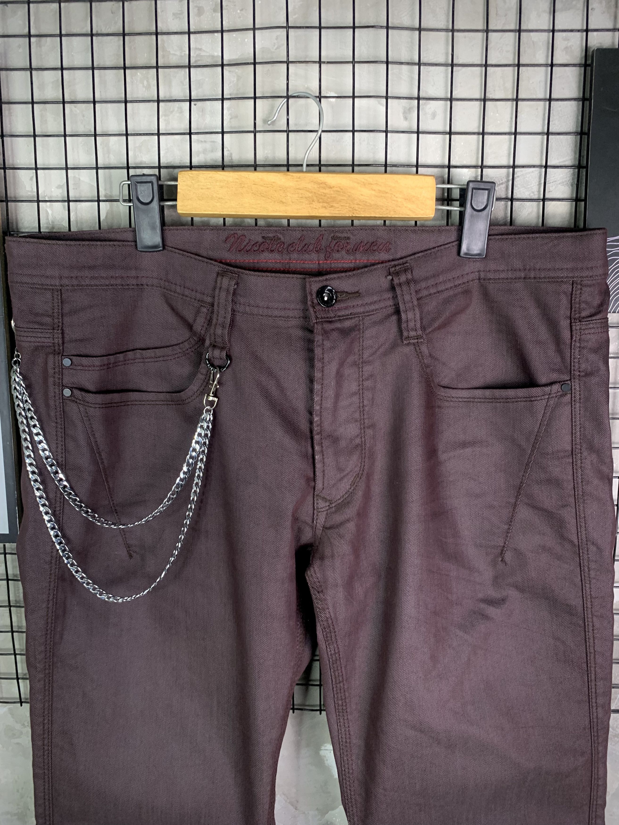 Nicole Club Nicole Club For Men Grunge Burgundy Waxed Pants Size US 36 / EU 52 - 3 Thumbnail