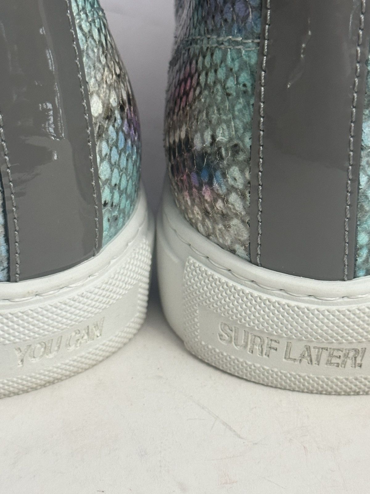 P448 P448 Star Embossed Low Hiding Heel High Top Sneaker Size US 9.5 / IT 39.5 - 10 Thumbnail