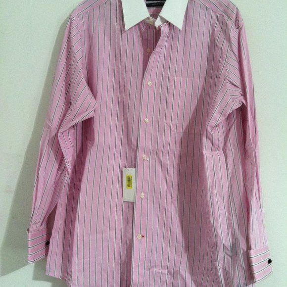 Daniel Cremieux DANIEL CREMIEUX MENS NEW PINK COTTON DRESS SHIRT SIZE: 16-33 Size US L / EU 52-54 / 3 - 2 Thumbnail