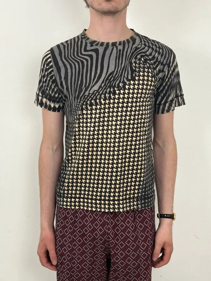 Just Cavalli SS2001 Cavalli Psycho Multi-Patterned T-Shirt Size US S / EU 44-46 / 1 - 2 Thumbnail