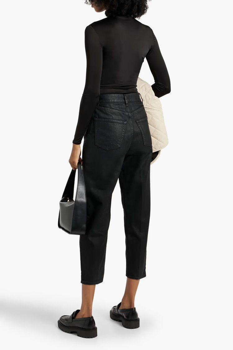 Toteme TOTEME Cropped waxed high-rise tapered pants Size 28" / US 6 / IT 42 - 3 Thumbnail