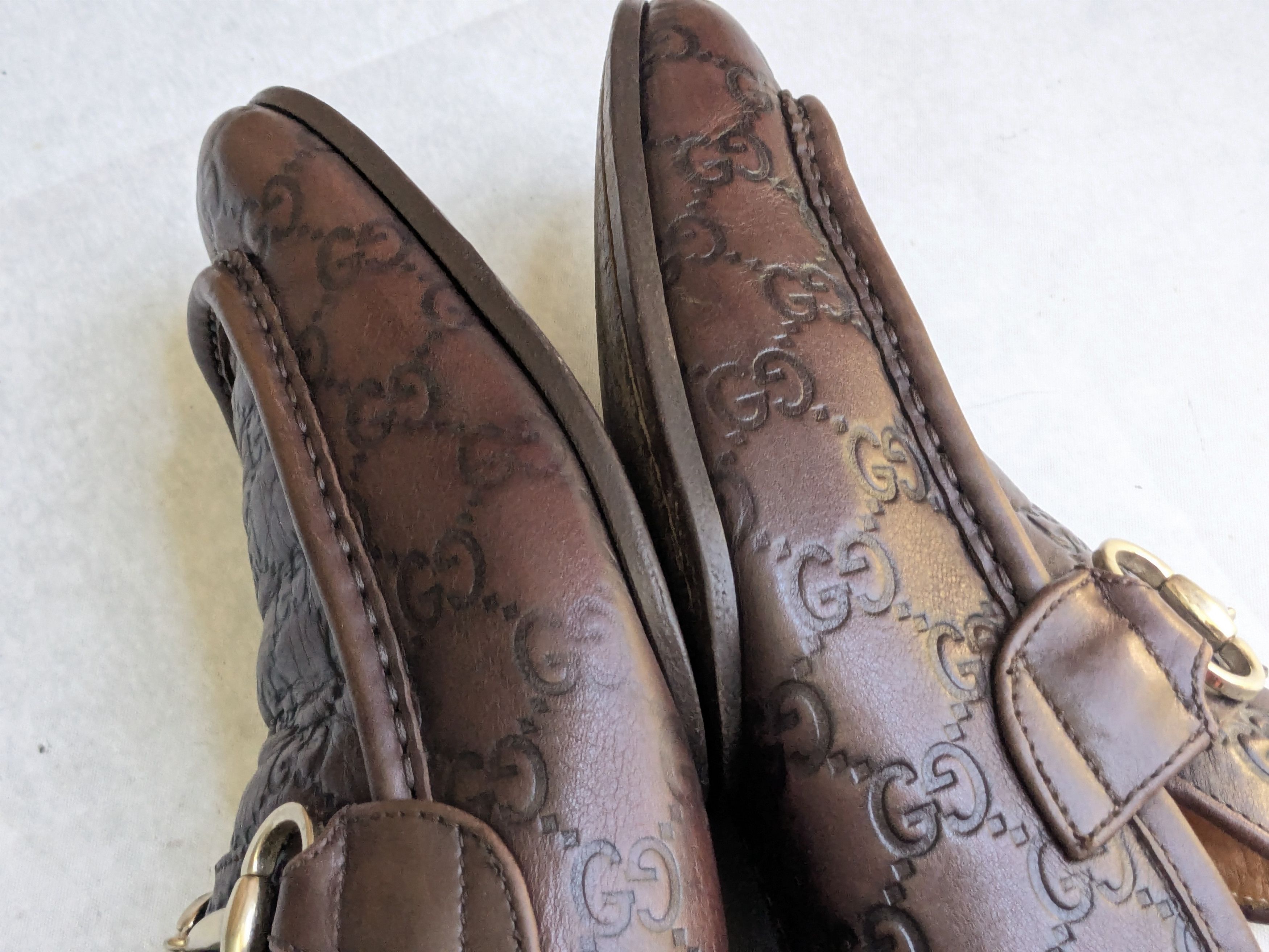 Gucci Gucci Horsebit Loafers Brown Monogram Leather 11 GG Logo Size US 11 / EU 44 - 5 Thumbnail