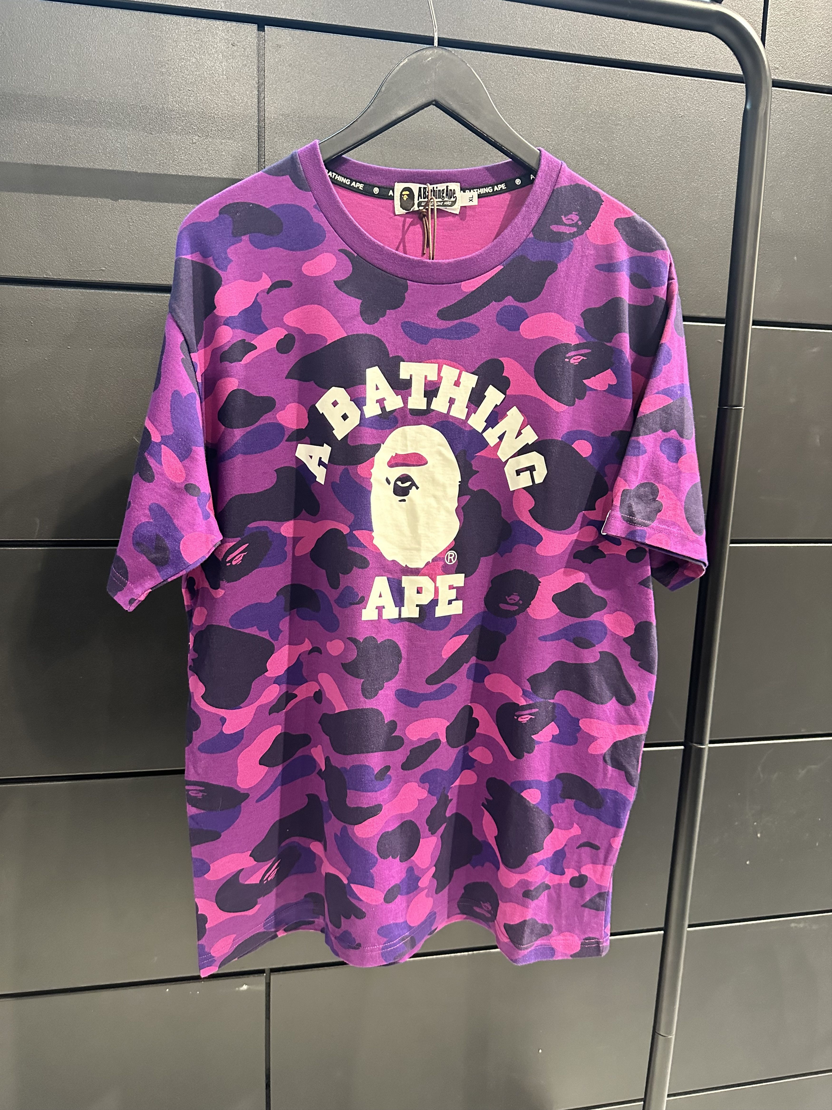 image of Bape Color Camo College Tee in Purple, Men's (Size XL)