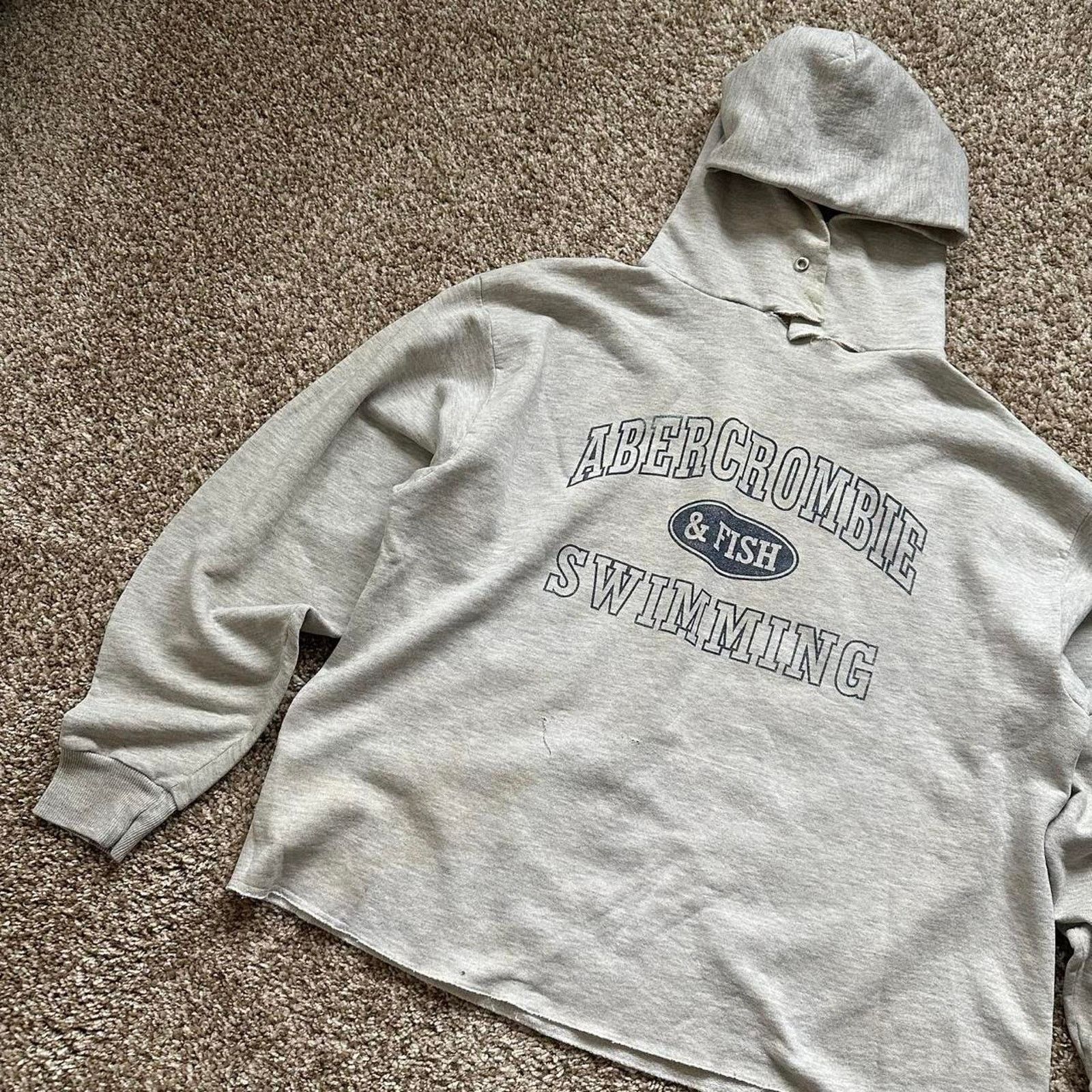 Vintage Vintage Grey Abercrombie & Fish Swimming Hoodie Sweatshirt Size US L / EU 52-54 / 3 - 8 Thumbnail