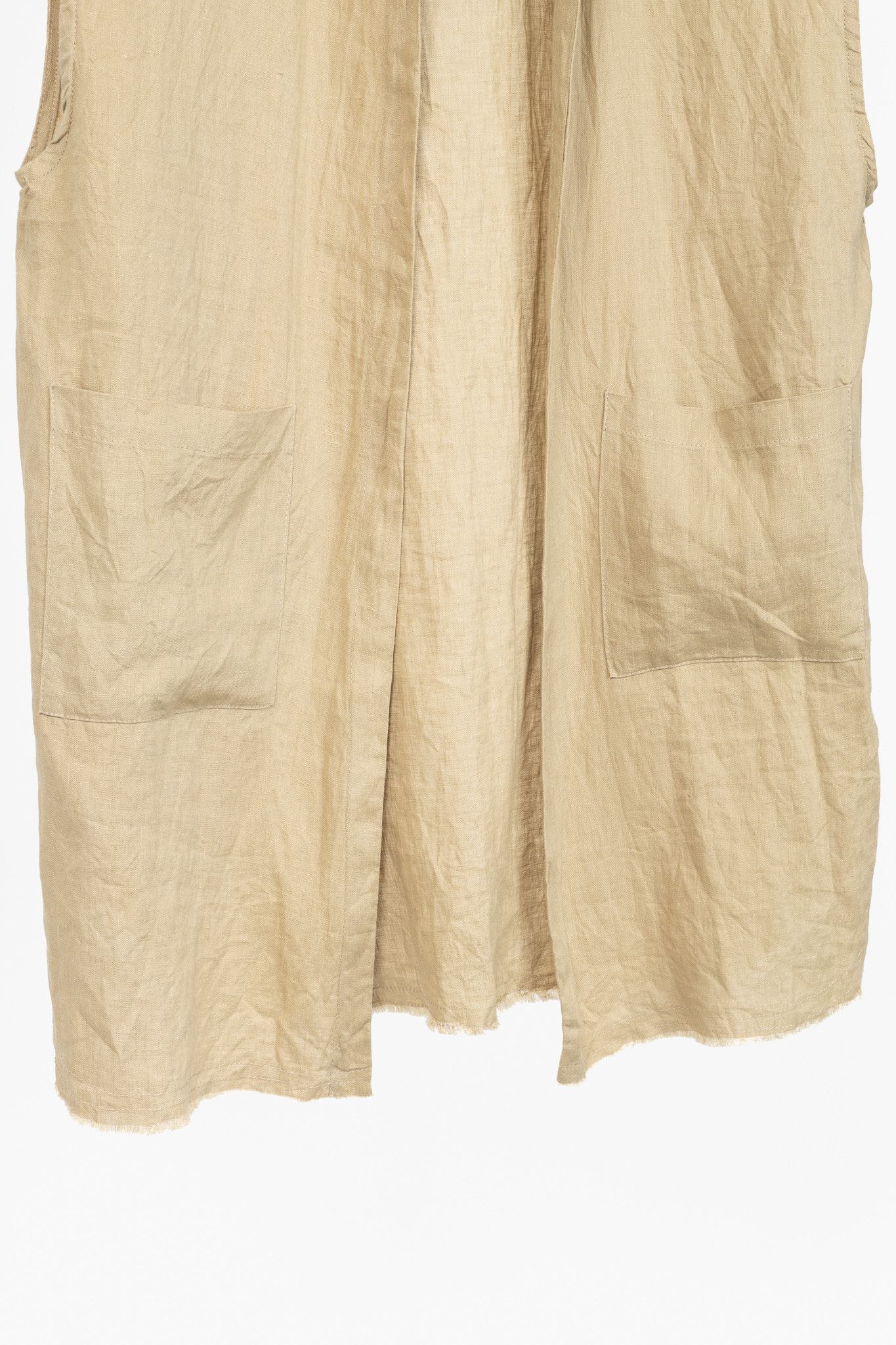 Other IN THE MIDDLE Ibiza Tan Linen Open-Front Hoodie Vest Size US M / EU 48-50 / 2 - 6 Thumbnail
