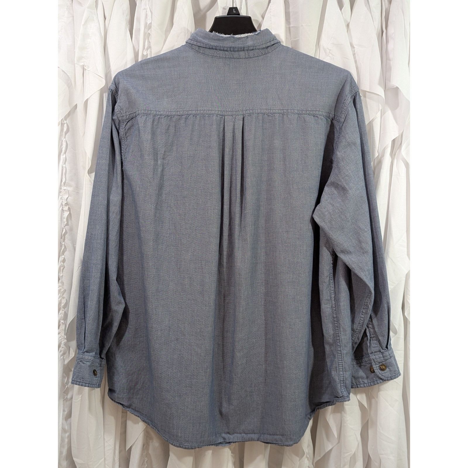 Carhartt Carhartt Heavy Cotton Canvas Work Shirt Blue Distressed 2XL Size US XXL / EU 58 / 5 - 8 Thumbnail