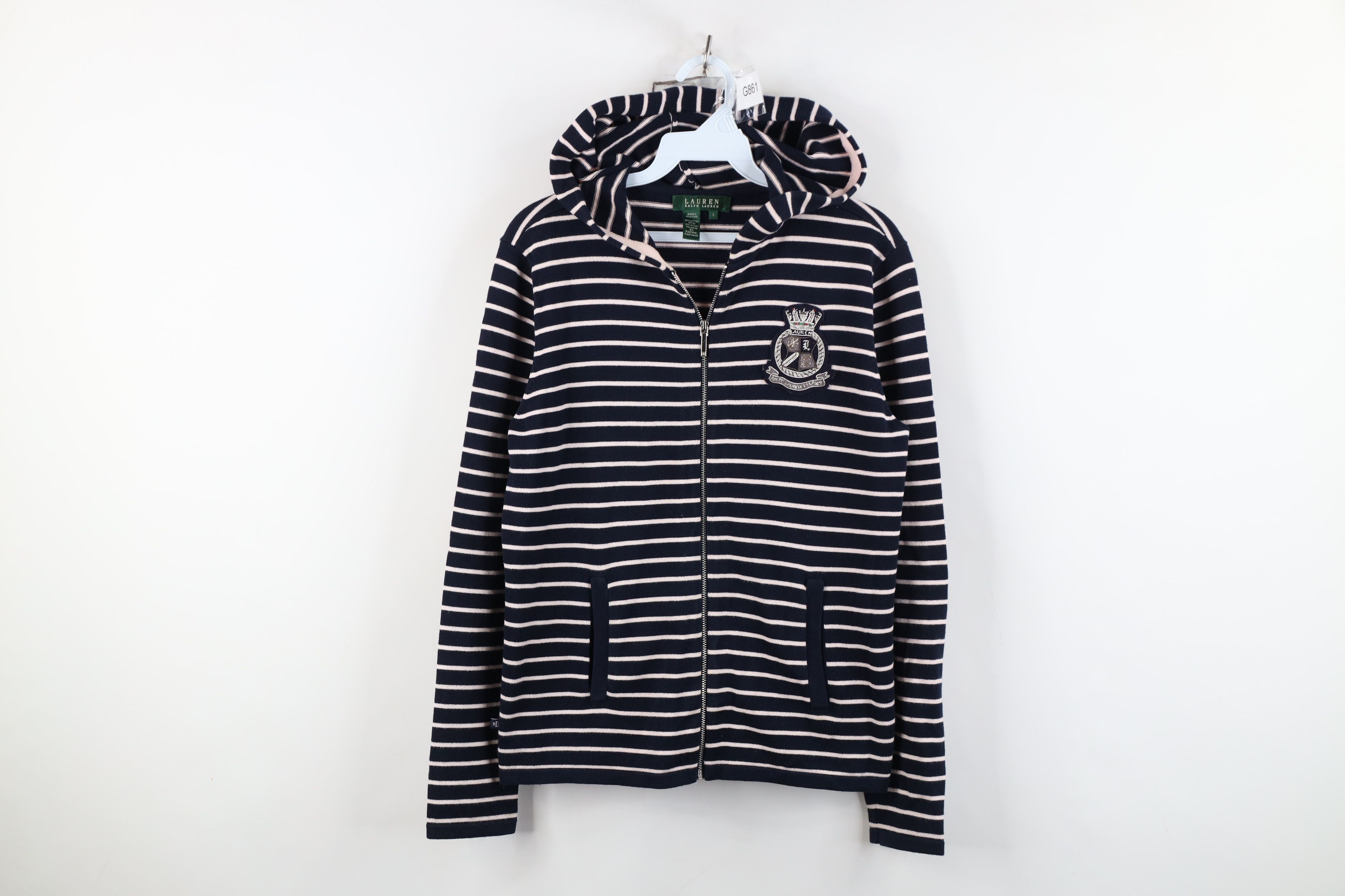 Ralph Lauren Vintage 90s Ralph Lauren Crest Knit Zip Hoodie Sweater Size S / US 4 / IT 40 - 1 Thumbnail