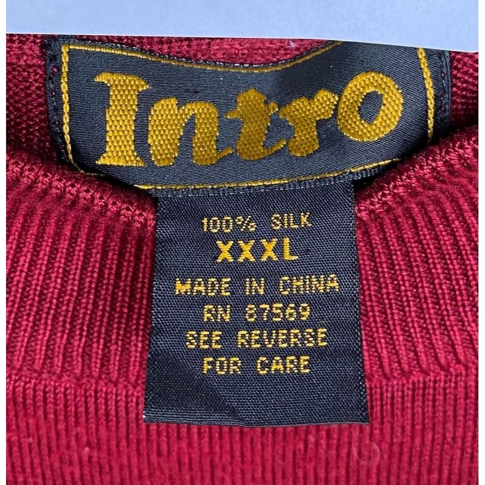 Other Intro XXXL Red Silk Crewneck Sweater LK01 K Size US XXL / EU 58 / 5 - 2 Thumbnail