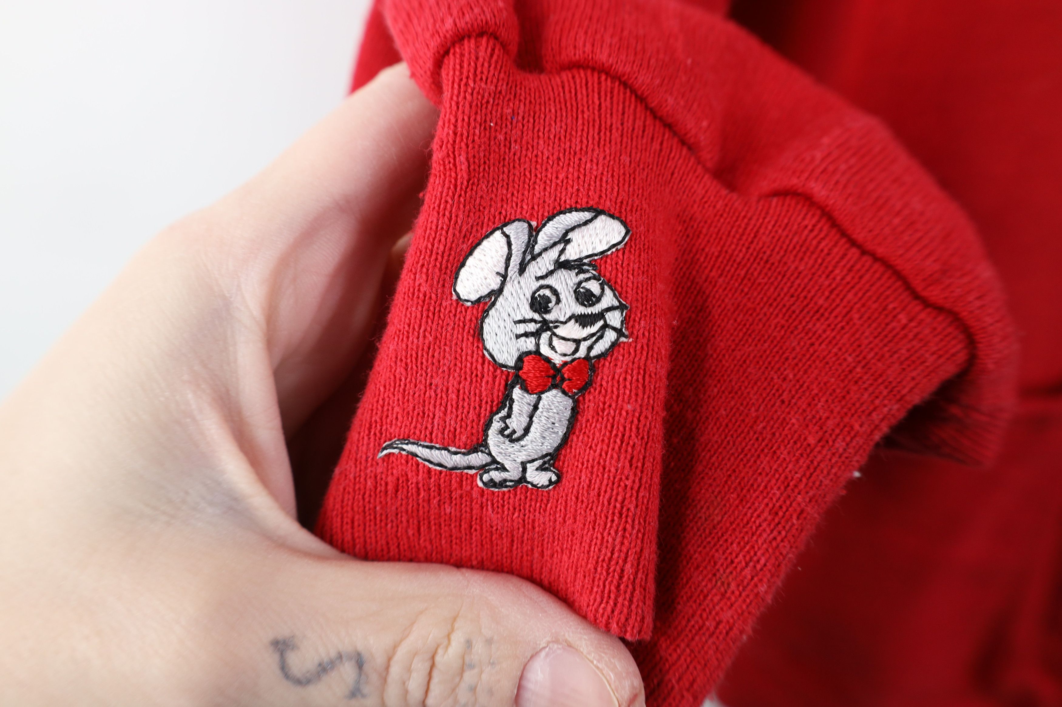 Vintage Vintage 90s Streetwear Mouse Cardigan Sweatshirt Red USA Size ONE SIZE - 6 Thumbnail