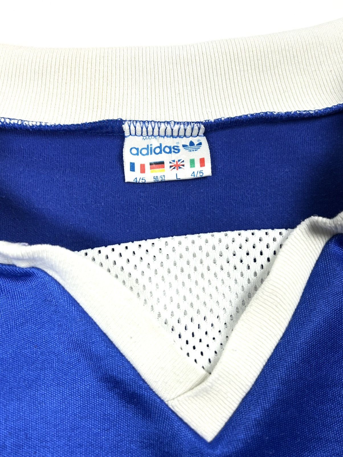 Adidas RARE Adidas 80s Vintage Soccer Jersey Blue L Made in France Size US L / EU 52-54 / 3 - 15 Thumbnail