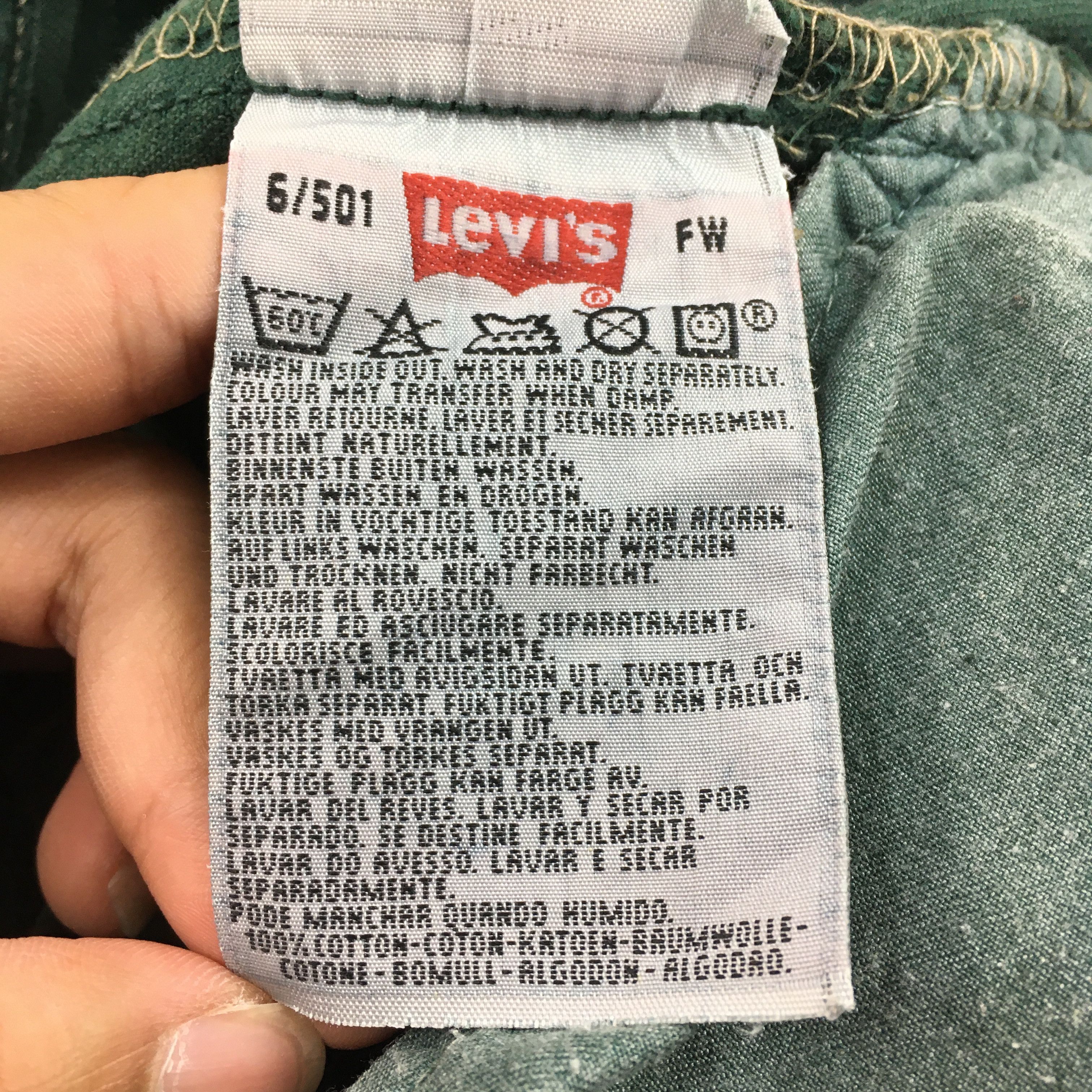 Levi's Size 30x30 Vintage 90s Levi's 501 Green Olive Jeans S1816 Size US 30 / EU 46 - 14 Thumbnail