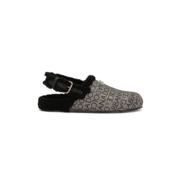 Dolce & Gabbana o1y0125 Logo Mules in Khaki/Black Size US 7 / EU 40 - 1 Thumbnail