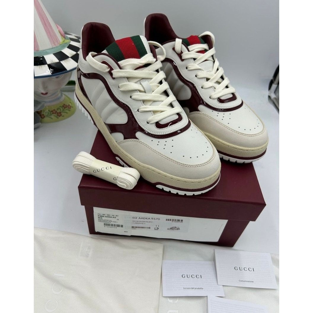 Gucci Gucci re-web sneakers in white leather sz 11 fits 11.5 US Size US 11.5 / EU 44-45 - 1 Thumbnail