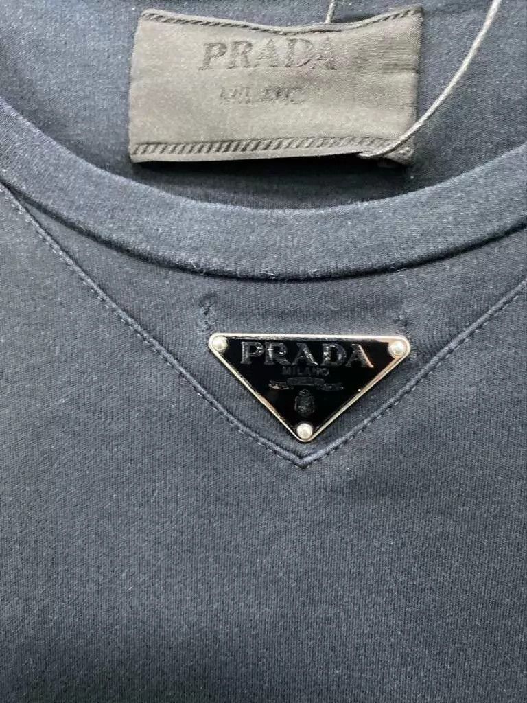 Prada PRADA Black Triangle Logo Short-Sleeve Tee S 95 New (Sew) Size US S / EU 44-46 / 1 - 4 Thumbnail