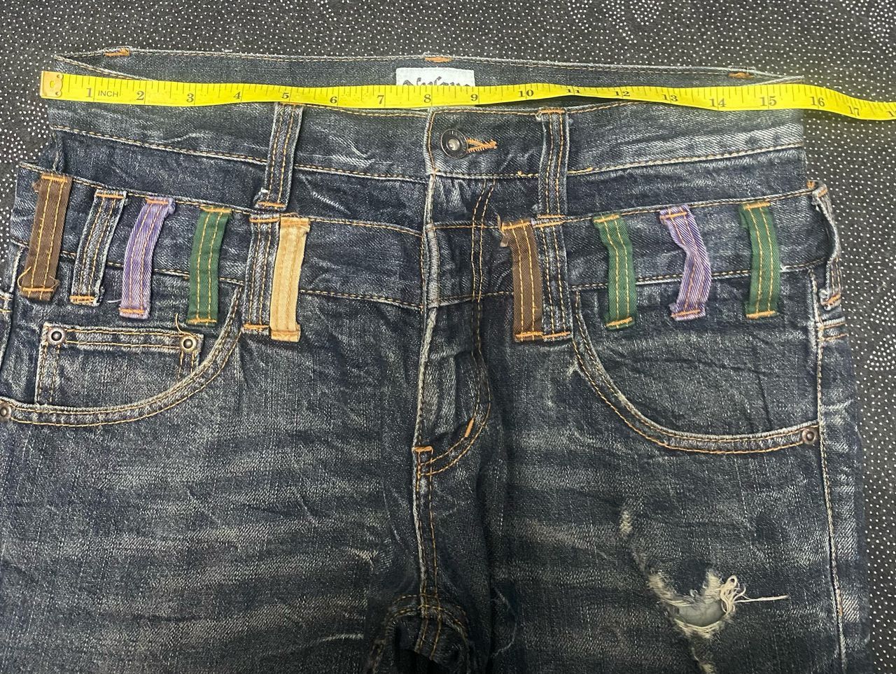 If Six Was Nine 💥 DELETE💥 Vintage Nylaus Double Waist Distressed Denim Size US 32 / EU 48 - 4 Thumbnail