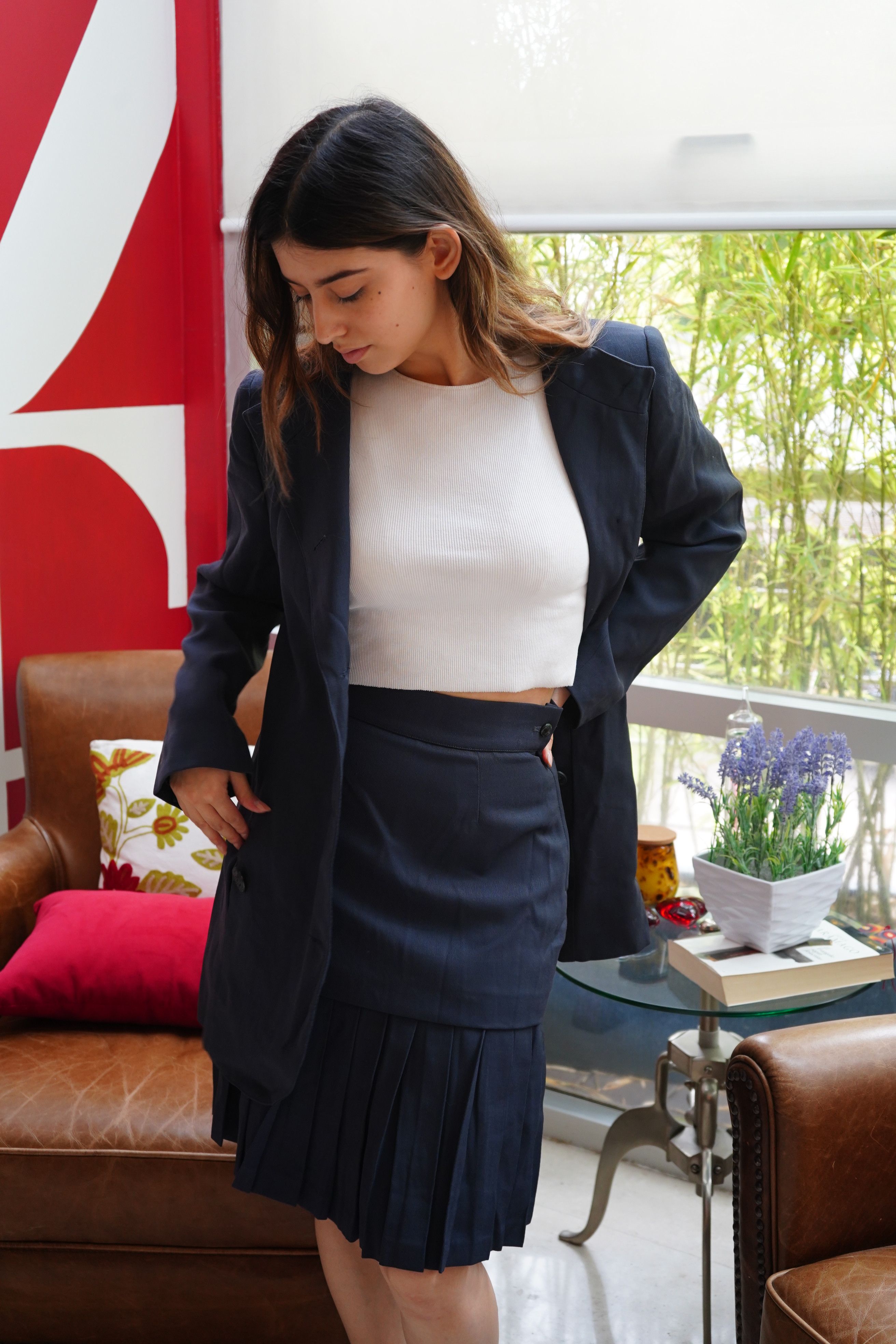 Vintage Navy blue two-piece Mimmina suit. Size S / US 4 / IT 40 - 2 Thumbnail