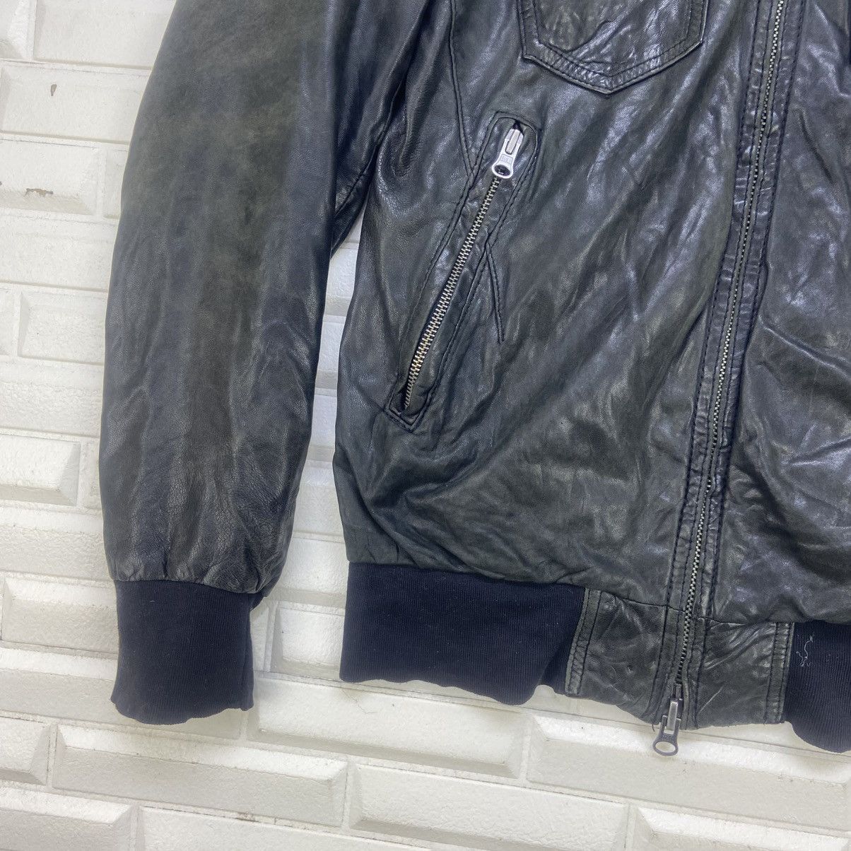 Ships Jet Blue Japanese Brand Ships Jet Blue Sheepskin Leather Jacket Size US XS / EU 42 / 0 - 8 Thumbnail